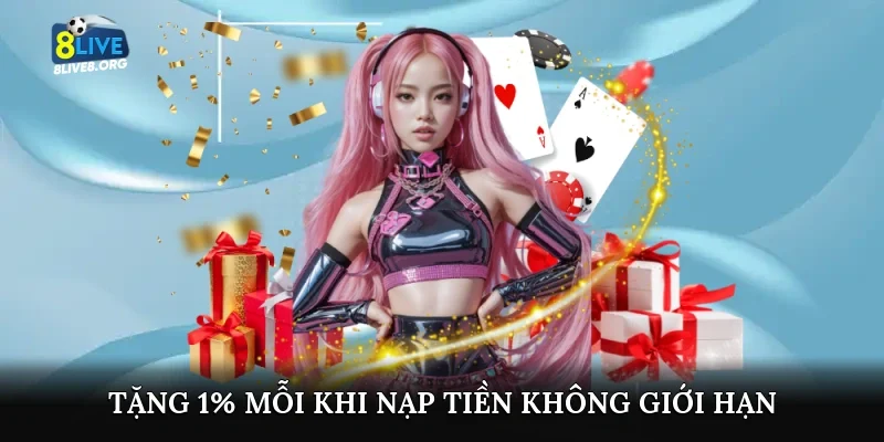 Tặng 1% mỗi khi nạp tiền không giới hạn
